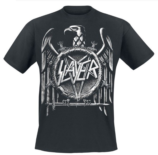 T-shirt du group de thrash metal Slayer montrant l'aigle imperial allemand